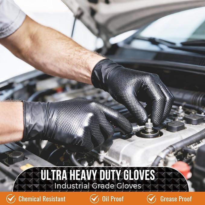 ANBOSON 10 Mil Heavy Duty Diamond Texture Nitrile Gloves, 1000 Ct - Image 5