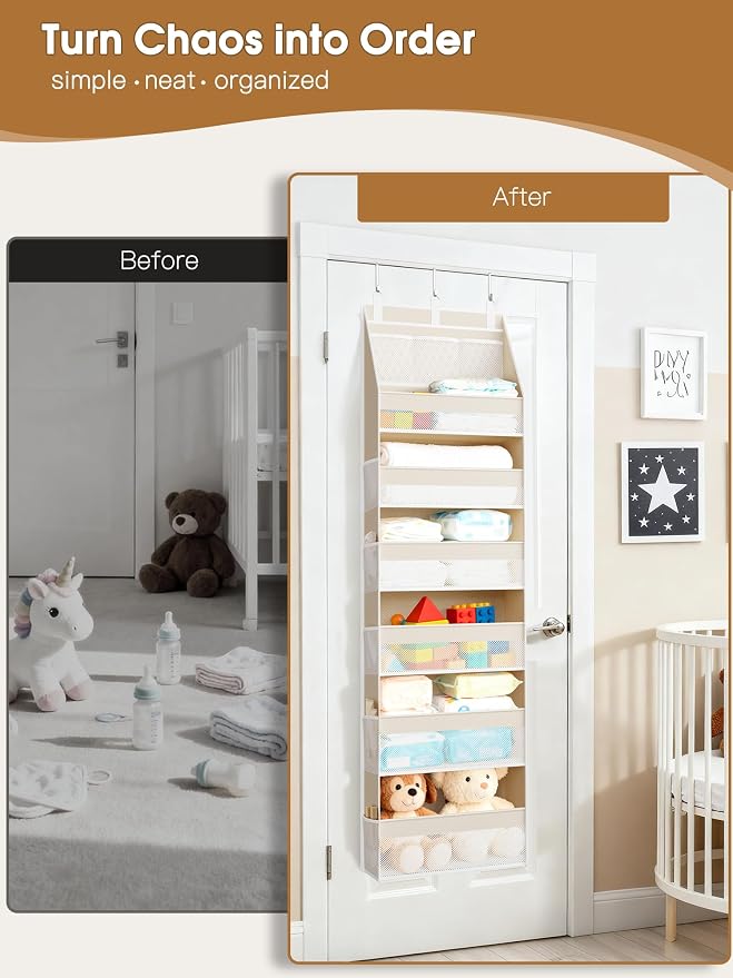 Over the Door Organizer, 6-Shelf Closet Hanging Storage - Image 8