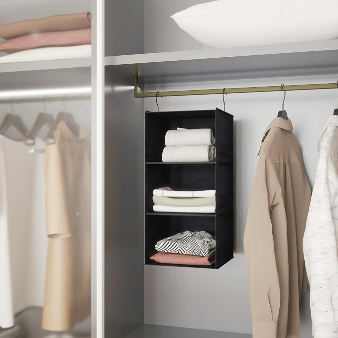 Hanging Closet Organizer 3-Shelf, Oxford Fabric Wardrobe Storage, shoes & - Image 7