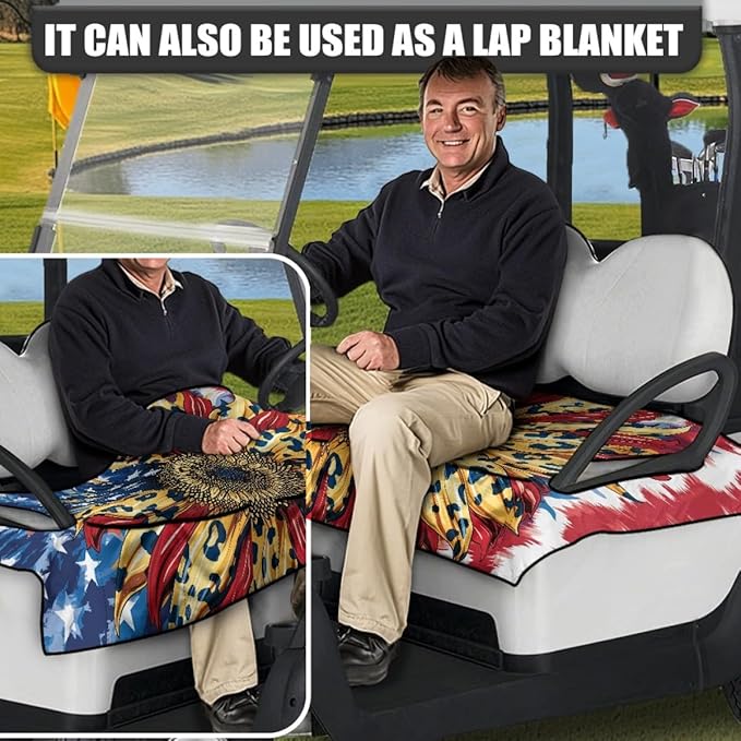 Golf Cart Seat Cover Cushion Made from Breathable Microfiber with Waterproof Layer, Designed to Reduce Heat and Moisture During Long Outdoor Rides