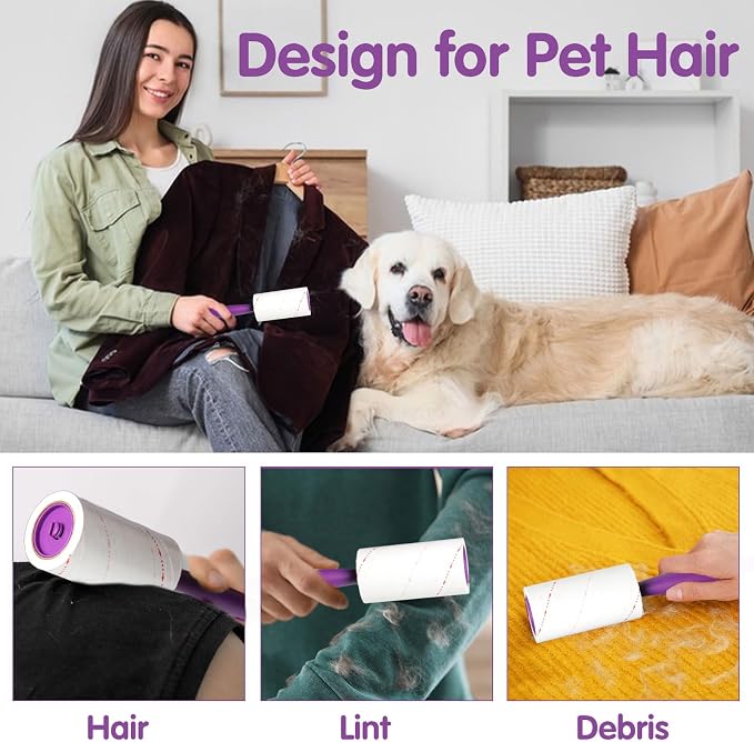 Lint Rollers for Pet Hair Extra Sticky 360 Sheets Dog and Cat Lint Remover - Image 2
