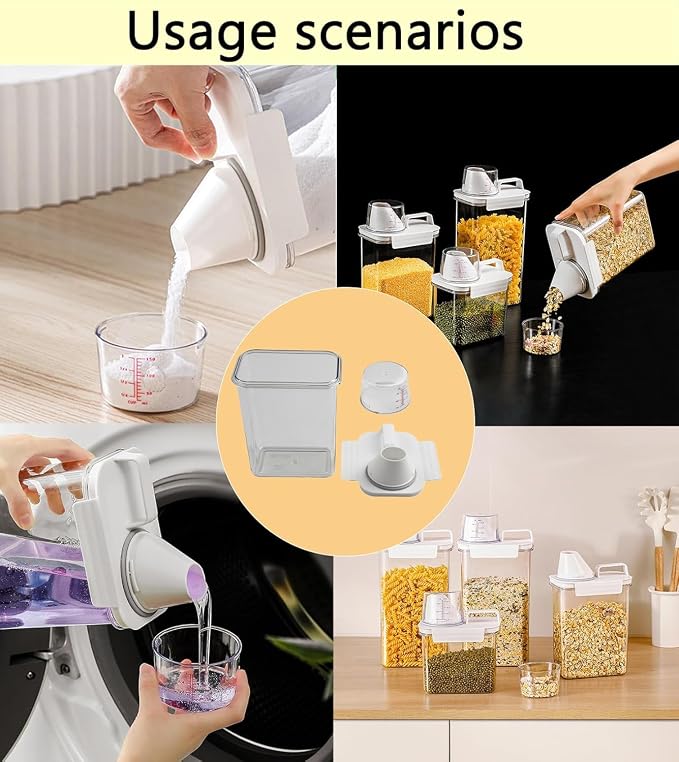61oz Leak-Proof Laundry Detergent Dispenser, Double Sealed Refillable Container - Image 6