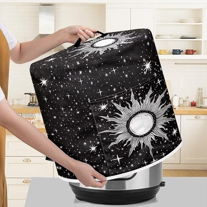 Flashideas Gothic Sun Pressure Cooker Cover for Women Dust-proof Cover for Rice Cooker Air Fryer Kitchen Appliance Covers with Top Handle and Pocket Home Kitchen Decor Gifts for Friends