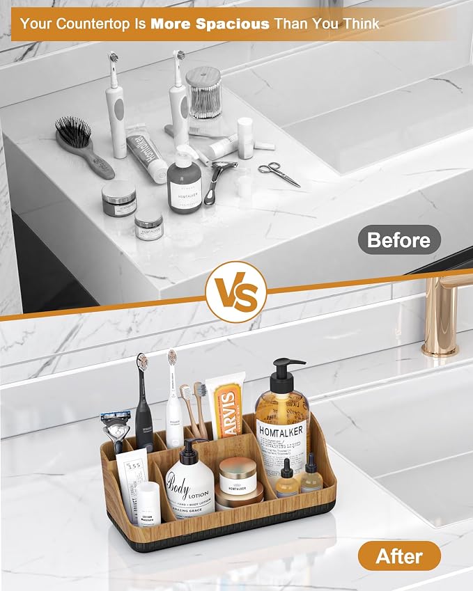 Bathroom Counter Organizer and Storage, 7 Slots Detachable Toothbrush Holders - Image 5