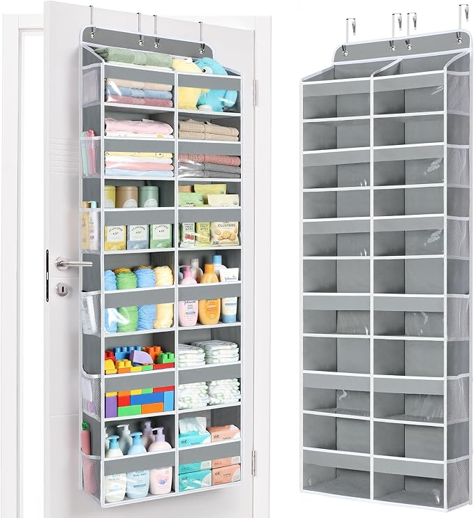 Yecaye Over The Door Organizer, 6 Tier Extra Large Behind Door Storage of 12 by Yecaye