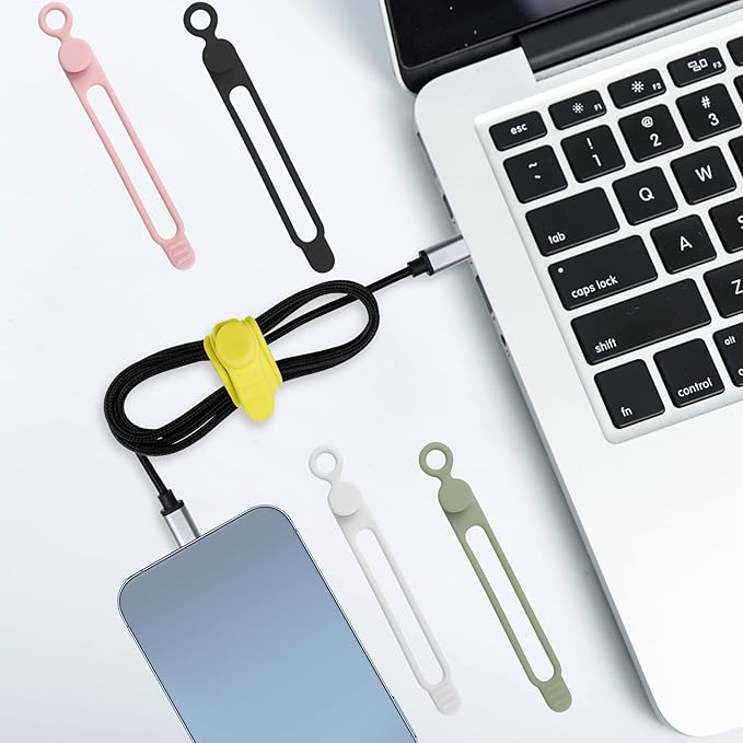 50Pcs Silicone Cable Ties, Cord Organizer Cable Management-Multi | Reusable - Image 6