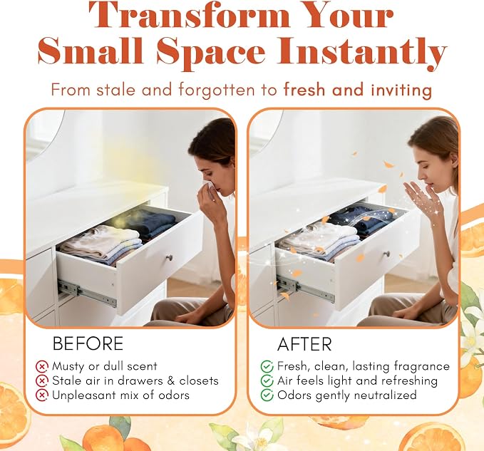 SCENTORINI Scented Sachets for Drawers and Closets, Citrus Scent 14 Pack - Image 4