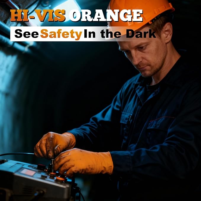 TitanFlex Heavy Duty Industrial Orange Nitrile Gloves, Gloves Disposable Latex - Image 4