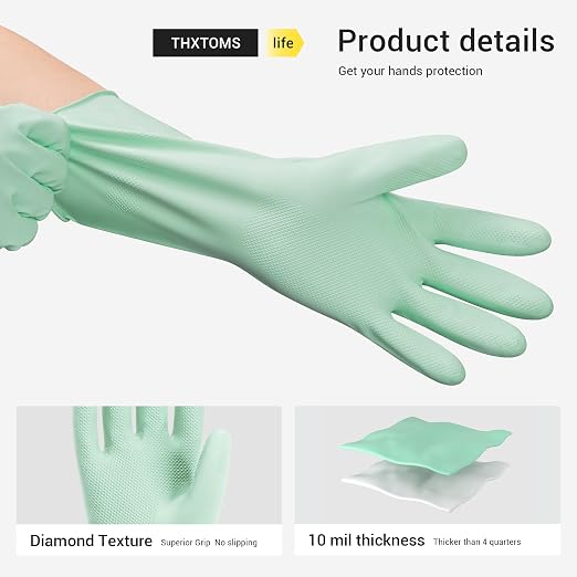 ThxToms Reusable Nitrile Dishwashing Gloves, Latex Free, 10 Mil - Image 5