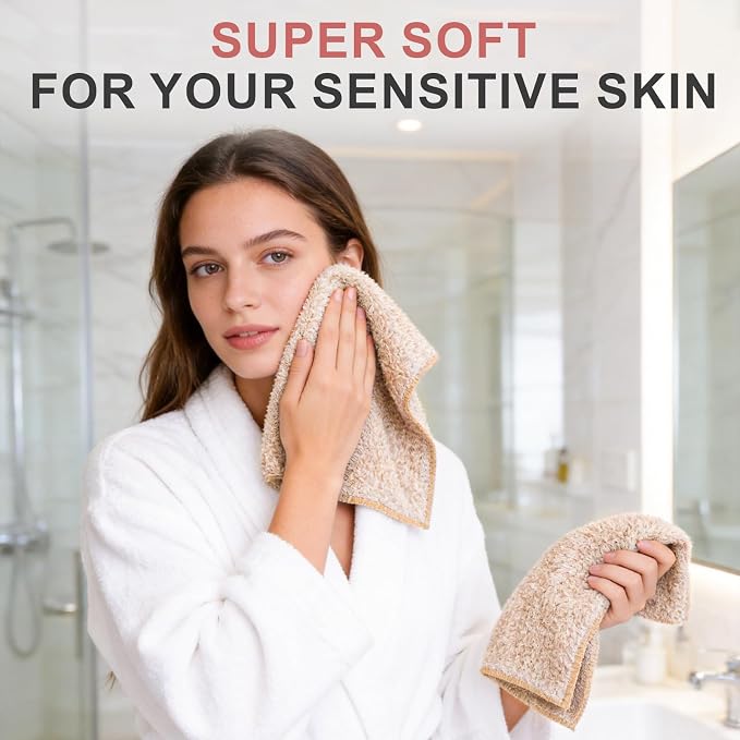 10 Pack Premium Washcloths, Highly Absorbent and Super Soft Face Towels | - Image 6