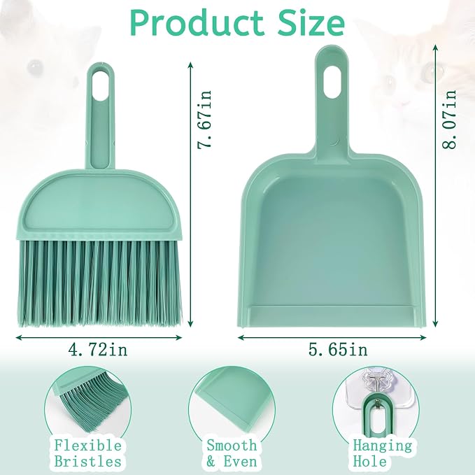 ZUFECY Mini Broom and Dustpan Set, Small Handheld Brush - Image 2