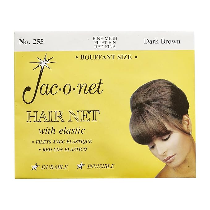 Hair Net Jac-O-Net Tiny Mesh Bouffant/Large Size, Dark Brown,1 Net Per Pack [1 Pack]