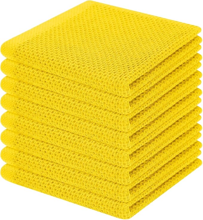 Homaxy 100% Cotton Waffle Weave Kitchen Dish Cloths 8-Pack, Ultra Soft by Homaxy