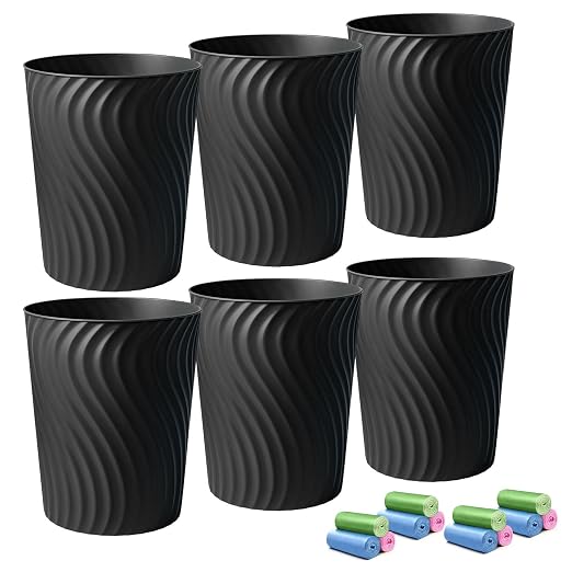 YGJT Small Trash Can, 6 Pack 1.8 Gallons Bathroom Trash Can by YGJT