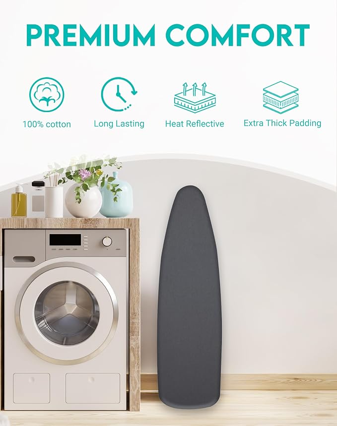 ZOES HOMEWARE 2025 Reinforced Ironing Board Cover and Pad, 15x54 Standard Size - Image 2
