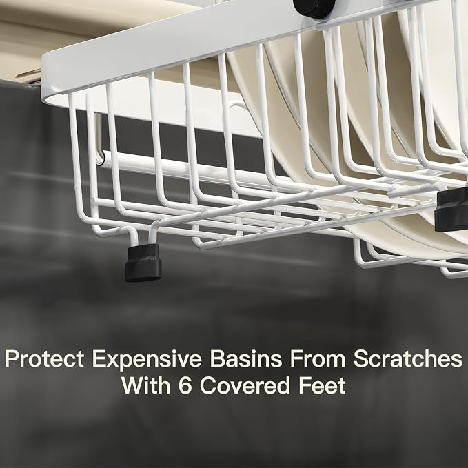 White Dish Drying Rack Over The Sink - Image 7