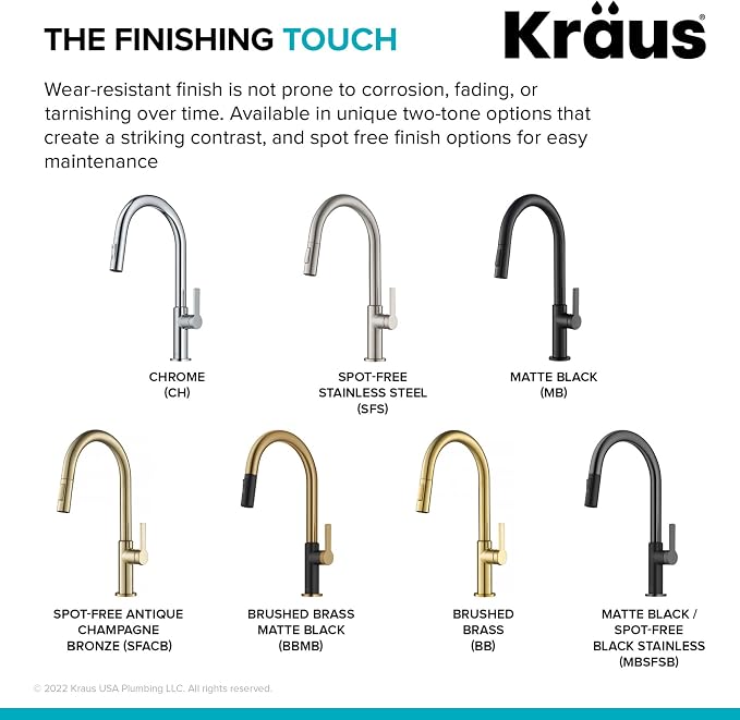 KRAUS Black Stainless Steel Pull Down Kitchen Faucet KPF-2820MBSFSB | Two-tone - Image 14