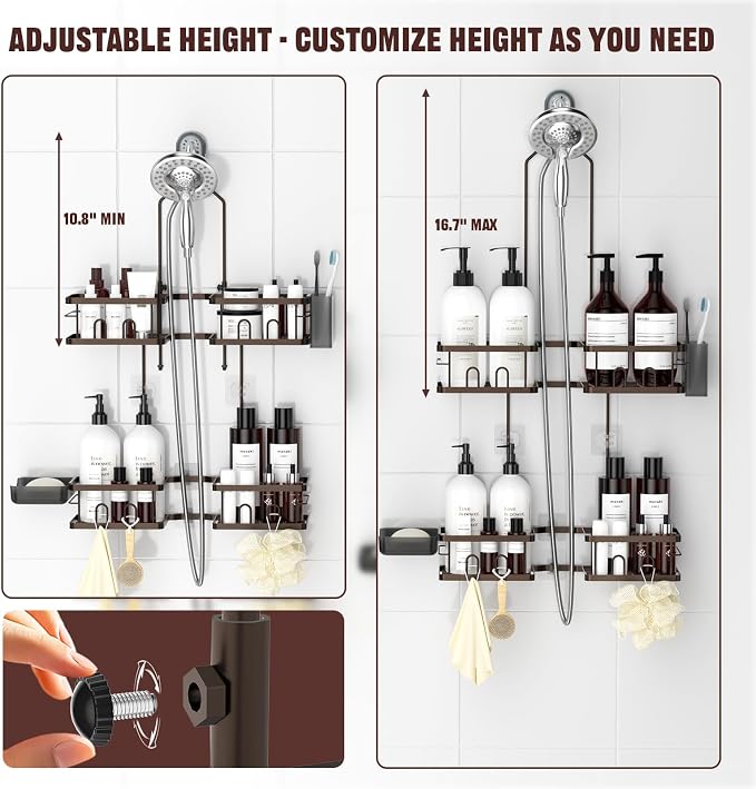 REINHARDT Adjustable Shower Caddy Hanging - Image 2