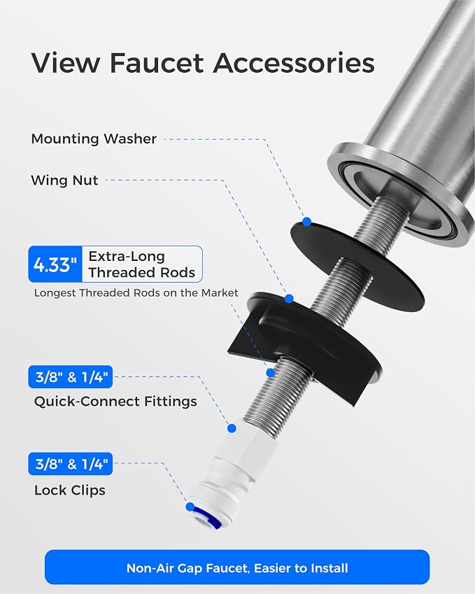 Waterdrop G2FCT-BN Drinking Water Faucet, NSF/ANSI 372 Certified, Brushed | RO - Image 5