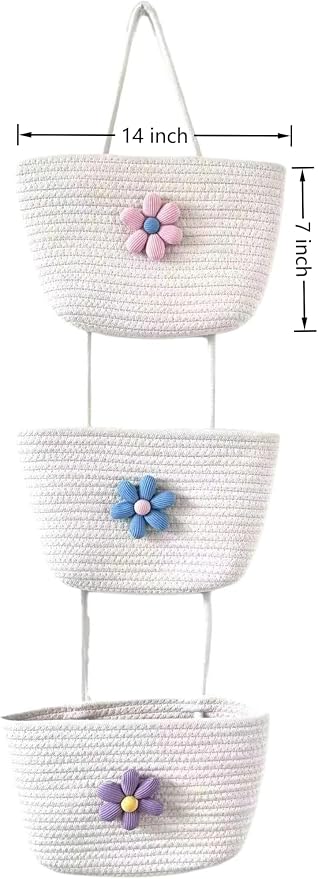 Hanging Basket, Over Door Organizer, 3 -Tier Wall Basket - Image 7