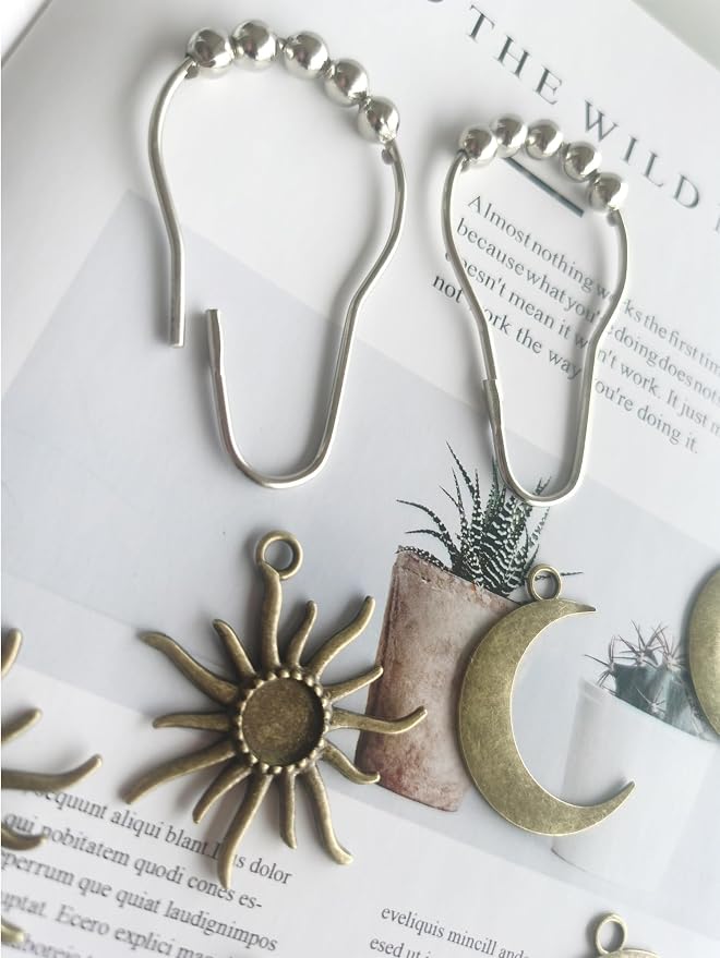 Sun Moon Celestial Shower Curtain Hooks Rings - Image 3