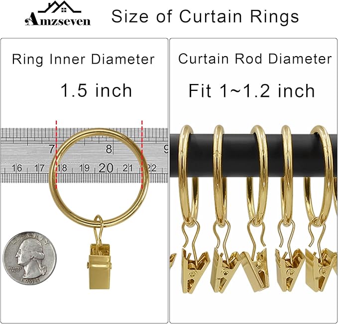 40 Pack Metal Curtain Rings - Image 3