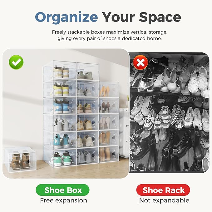 DUMOS Shoe Storage Boxes, Display Sneaker Case Organizer - Image 6