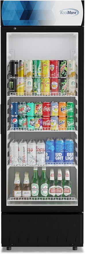 KoolMore 24 in. 12 cu. ft. Commercial One Glass Door Beverage Display Merchandiser Refrigerator Cooler, ETL Listed in Black