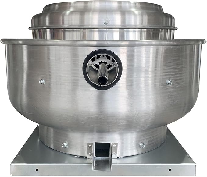 Restaurant Hood Grease Rated Exhaust Fan- Food Truck High Speed Direct Drive Centrifugal Upblast Exhaust Fan 0.25HP 110 Volt Single Phase Motor 1500-1700 CFM