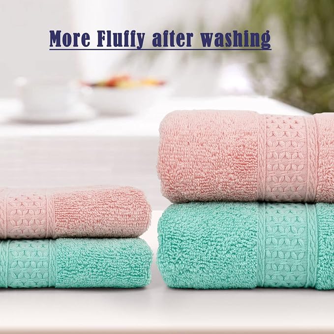 Cleanbear Hand Towels 6-Pack, Soft Cotton Hand Towels, 6 Colors, 13” x 13” | - Image 2