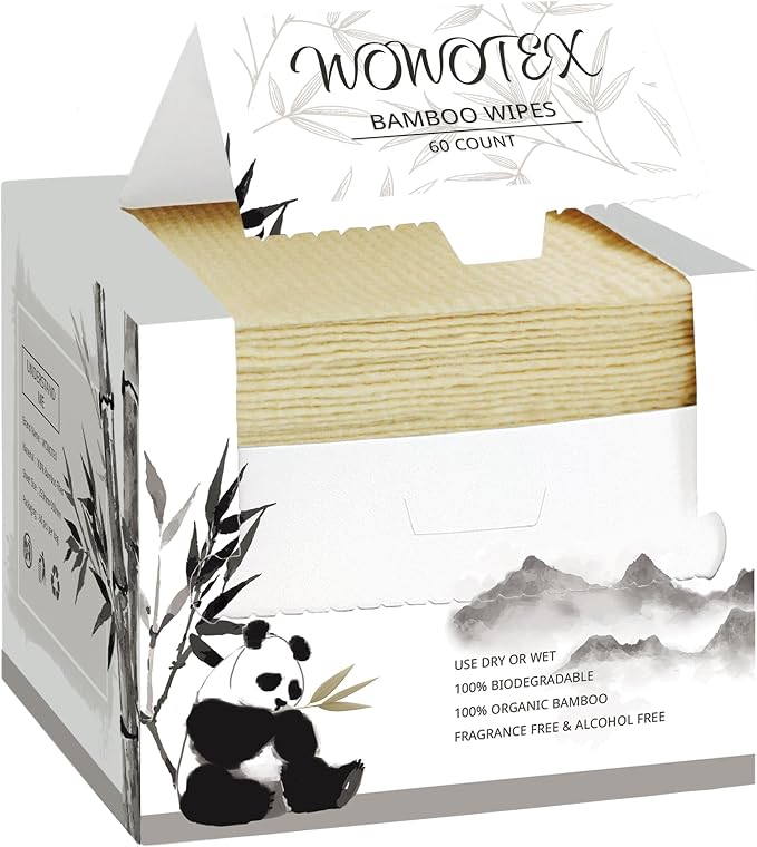 WOWOTEX Bamboo Rayon Disposable Face Towels by WOWOTEX