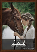 wallsthatspeak 7x9 Mocha Walnut Picture Frame for Puzzles Posters Photos or Artwork