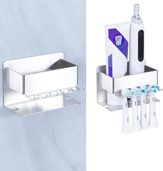 Toothbrush Head Holders, Electric Tooth Brush Head Holder, Adhesive Toothpaste by WelcometotheYAYINLI