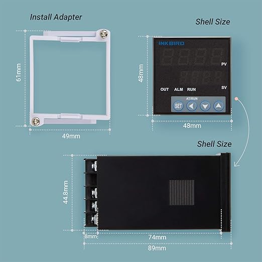 Inkbird PID Temperature Controller Kit, High Voltage 100ACV to 240ACV, Comes with SSR 40DA Solid State Relay, K Type Thermocouple, and White Heat Sink