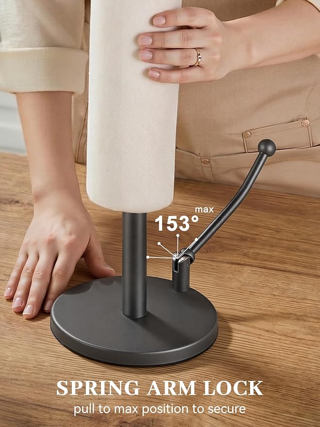 SMARTAKE Paper Towel Holder Countertop, Non-Slip Weighted Base - Image 3