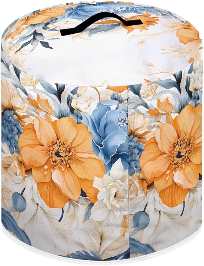 Flashideas Flower Print Pressure Cooker Cover for Women Dust Protection Insulated Rice Cooker Cover with Easy to Clean Lining Dust Cover with Pockets for Instant Pot 6 Quart Appliance Cover