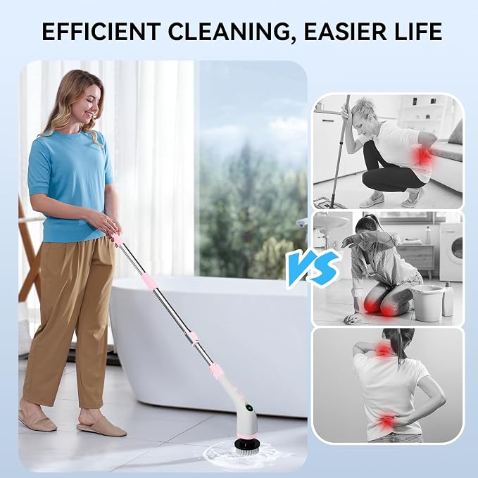 Electric Bathroom Cleaning Brush Cordless Shower Scrubber SD-CTB01 | Spin - Image 3