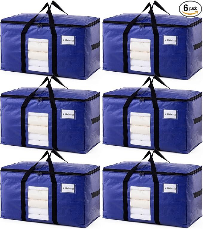 TAILI 6 Pack Dark Blue XXL Moving Bags, Storage Bags by TAILI