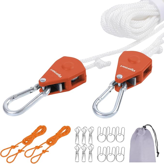 Vigorport Retractable Travel Clothesline, Dual Pulley Clothes Laundry Line by Vigorport