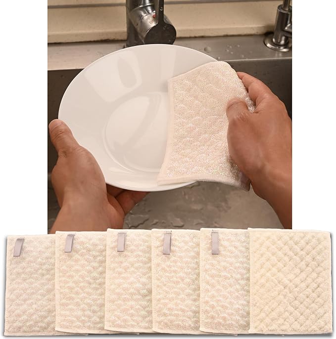 White Microfiber Scrubbing Pads, Non-Scratch by Unknown