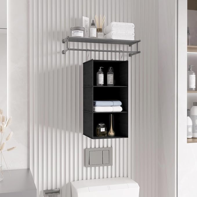 Hanging Closet Organizer 3-Shelf, Oxford Fabric Wardrobe Storage, shoes & - Image 8