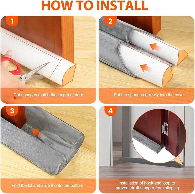 GDHOMM Under Door Draft Stopper, Door Gap Filler - Image 8