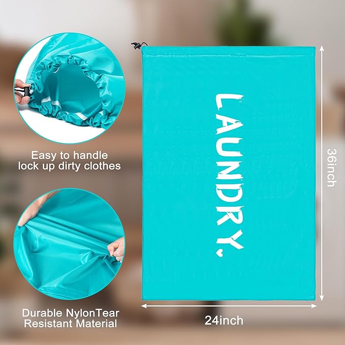 2 Pack Travel Laundry Bag, Extra Large Dirty Clothes Organizer - Image 3
