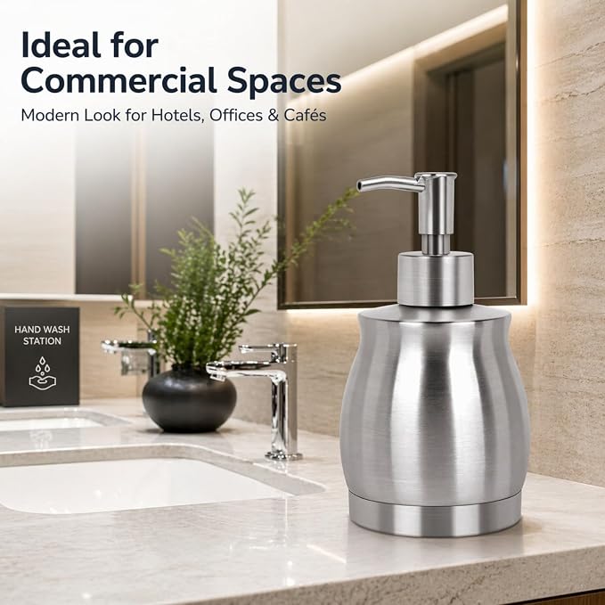 Stainless Steel Countertop Soap Dispenser Liquid Bottle and Pump, Suitable - Image 7