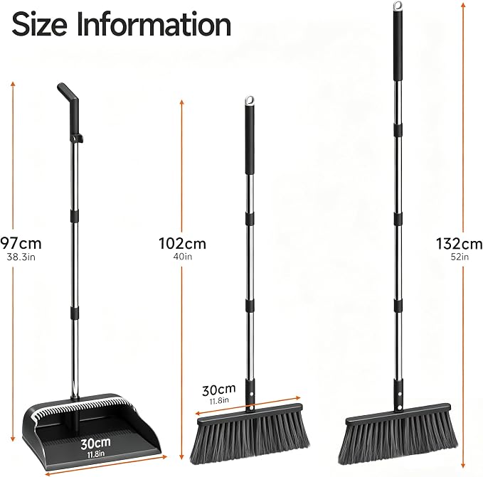 Broom and Dustpan Set, Easy Sweeping Suitable - Image 2