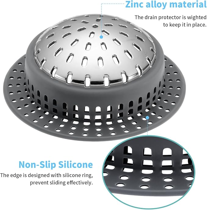 Aluvor Bathtub Drain Hair Catcher Shower Drain Cover Sink Drain Protector | - Image 5