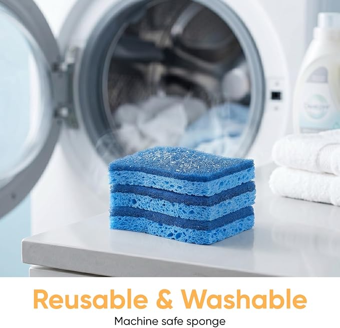 Kitchen Sponges for Washing Dishes, Non-Scratch Cellulose Dish Scrub Sponges - Image 10