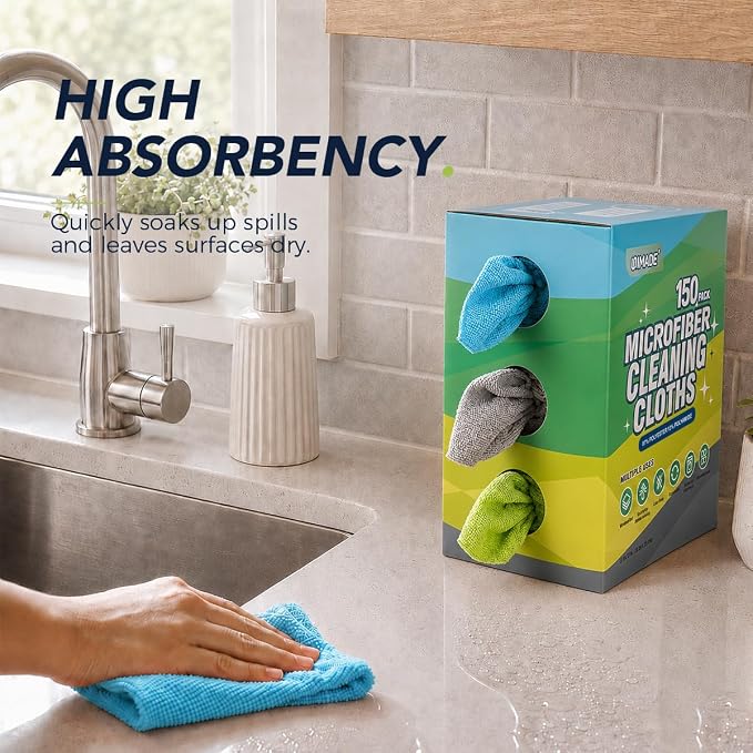 UNIMADE Microfiber Cleaning Cloth, 150 Pack Microfiber Towels - Image 2