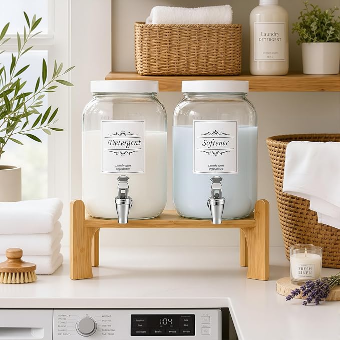 1 Gallon Glass Liquid Laundry Detergent Dispensers - Image 4
