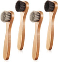 4 Pcs Horsehair Shine Shoes Brush Kit Polish Dauber Applicators Cleaning by ZJoey
